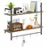 HOMCOM Wall Mounted Floating Shelves with 4 Hooks, Rustic Wall Shelf Unit for Living Room, Entryway, Grey - 1