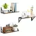 HOMCOM Set of 3 Wall Shelves, 43cm Vintage Wall Mounted Floating Shelves for Living Room, Entryway, Bedroom, Rustic Brown - 1
