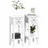 HOMCOM Set of Two Elegant Floral Cut-Out Side Tables - White - 1