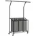 HOMCOM 3x 42L Laundry Basket Unit, with Hanging Rail - Black/Grey - 1