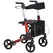 HOMCOM Folding Rollator Walker with 6 Adjustable Handle Height for People with Limited Mobility, Red - 1