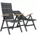 Outsunny 2 Pieces Folding Rattan Garden Dining Chairs with 5-level Reclining High Back, Wood Armrests for Outdoor - Mixed-grey - 1