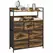 HOMCOM Rustic Chest of Seven Fabric Drawers - Rustic Brown - 1