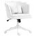 HOMCOM Velvet-Feel Petal Back Office Chair - White - 1