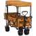 Outsunny 120L Festival Trolley on Wheels, Folding Camping Trolley Cart with Removable Canopy, All-Terrain Wheels, Adjustable Handle, Push or Pull for Garden Beach Fishing Shopping, Orange - 1