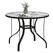 Outsunny Tempered Glass Top Round Outdoor Dining Table with Parasol Hole, 96.5 x 96.5 x 71 cm - 1