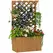 Outsunny Wooden Planter with Trellis, Freestanding Raised Garden Bed with Drainage Holes, Outdoor Planter Box with Liner for Vegetables, Herbs and Flowers, Natural - 1