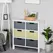 HOMCOM 6 Drawer Storage Tower, Dresser Chest with Wood Top, Organiser Unit for Closets Bedroom Nursery Room Hallway - 1