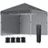 Outsunny 3 x 3 (M) Pop Up Gazebo, UPF 30+ with 2 Sidewalls, Leg Weight Bags and Wheeled Bag, Height Adjustable Party Tent Event Shelter for Garden, Patio, Dark Grey - 1