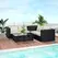 Outsunny 4 Pieces Rattan Garden Furniture Set, 4 Seater Corner Sofa Set with Storage Box, 2 Drawers Coffee Table, Loveseats with Cushions, Wicker Garden Conservatory Furniture for Balcony, Black - 1