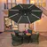 Outsunny 2.7m Garden Parasol Sun Umbrella w/ LED Solar Light Angled Canopy Grey - 1