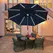 Outsunny 2.7m Garden Parasol Sun Umbrella w/ LED Solar Light Angled Canopy Blue - 1