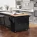 HOMCOM Rolling Kitchen Island Storage Trolley with Rubber Wood Top & Drawers for Dining Room, Black - 1