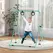 HOMCOM Adjustable Height, Foldable Kids Gymnastics Bar w/ Non-slip Rubber Floor Rings, for 3+ Years, Green - 1