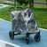 PawHut 4 Wheel Pet Stroller with Rain Cover for Medium and Large Dogs - Black - 1