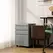 Vinsetto 3 Drawer Filling Cabinet, Mobile Metal File Cabinet with Anti-tilt Design for Letter, A4, Legal Size, Grey - 1