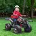 HOMCOM 12V Quad Bike ATV with LED Lights, Music, Backrest, Forward, Backward, Red - 1