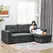 HOMCOM 3 Seater Sofa Bed, Pull Out Sofa Bed with Storage for Living Room, Dark Grey - 1
