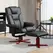 HOMCOM Faux Leather Manual Recliner and Footstool Set - Black - 1