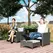 Outsunny Five Piece Rattan Garden Furniture Set with 2-Tier Coffee Table and Ottomans  - Cream White - 1