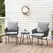 Outsunny 3-Piece Rattan Bistro Set, Garden Table and Chairs with 4 Cushions, Patio Rattan Conversation Furniture Set for Balcony, Porch, Terrace, Grey - 1