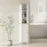 kleankin Slim Bathroom Storage Unit with Open Compartment, Bathroom Storage Cabinet with Adjustable Shelf, 34 x 23 x 165 cm, White - 1