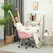 HOMCOM 46-56 cm Teddy Fleece Office Chair - Pink - 1