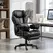 HOMCOM Executive Office Chair, Ergonomic Desk Chair with Foot Rest, Lumbar Support, Reclining Function and Wide Seat, Black - 1