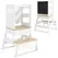 AIYAPLAY 2-in-1 Toddler Tower with Chalkboard, Safety Rail for Kitchen, Counter, Bathroom, Sink, White - 1