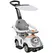 AIYAPLAY 3 in 1 Ride on Push Car, Cartoon Robot Theme Foot to Floor Slider w/ Handle Light Music Horn, Storage - White - 1
