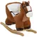 AIYAPLAY Kids Rocking Horse, Plush Ride on Horse, with Sound, Wood Base, for Ages 18-36 Months, Brown - 1