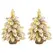 HOMCOM 1.5ft Mini Artificial Christmas Trees with Lights Set of 2, Snow Flocked Tabletop Christmas Trees with Base, Battery Operated, Desktop Party Decoration - 1
