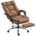 HOMCOM 155° Reclining Faux Leather Swivel Office Chair - Brown - 1
