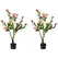 HOMCOM 2 Pieces Decorative Artificial Plants Camellia Flower with Pot, Fake Plant for Home Indoor Outdoor Decor, 95cm, Pink - 1