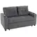 HOMCOM 2 Seater Click Clack Sofa Bed with Pull Out Design, Corduroy Upholstery - Charcoal Grey - 1