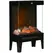 HOMCOM 180° Charming Electric Fireplace Heater, Quiet Freestanding Stove with LED Flame Effect, 3-Sided Tempered Glass Panels, Level-less Temperature Control, Overheat Protection, 1000W/2000W, Black - 1