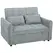 HOMCOM 2 Seater Sofa Bed, 3-in-1 Convertible Sleeper Sofa with Click-clack Adjustable Backrest and 2 Pillows, Grey - 1