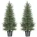 HOMCOM 135cm Artificial Cypress Trees Set of 2, UV Resistant Artificial Plants with Decorative Pot, Fake Plants for Indoor Outdoor Decor, Green - 1