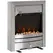 HOMCOM 2KW Stainless Steel Electric Fireplace Pebble Burning Effect Heater Fire Flame Indoor Stove LED Lighting - 1