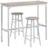 HOMCOM 3 Piece Bar Table Set with 2 Stools, Industrial Bar Table and Stool Set, Dining Table and Chair Set, Oak - 1