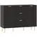 HOMCOM 2-Door Sideboard with 3 Drawers and Adjustable Shelves - Black - 1