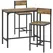 HOMCOM 3-Piece Bar Table Set with 2 Stools, Industrial Breakfast Bar Set with Footrest, Backrest for Dining Room, Small Space - 1