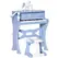 HOMCOM 37 Keys Kids Piano Mini Electronic Keyboard Light Kids Musical Instrument Educational Game Children Grand Piano Toy Set w/Stool & Microphone & Music Stand (Blue) - 1