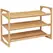HOMCOM 3-Tier Shoe Rack, Bamboo Shoe Storage Organizer with Slatted Shelves, Free Standing Shoe Shelf Stand for 9 Pairs of Shoes for Entryway, Hallway, Natural - 1