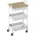 HOMCOM 3-Tier Kitchen Storage Trolley with on Wheels Cover Top Board - White and Oak - 1