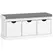 HOMCOM 3-Drawer Padded Shoe Bench with Breathable & Washable Linen-look Cover, White - 1