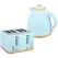 HOMCOM 3000W 1.7L Kettle & 4 Slice Toaster, Kettle and Toaster Set with 7 Browning Controls and Crumb Tray, Light Blue - 1