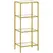 HOMCOM 4-Tier Shelving Unit, Glass Shelf, Vertical Storage Shelf for Living Room, Home Office, Bedroom, Bathroom, Gold Tone - 1