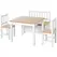 HOMCOM 4-Piece Kids Table and Chair Set with 2 Wooden Chairs, 1 Storage Bench, and Interesting Modern Design, Beige/White - 1