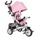 HOMCOM 6 in 1 Kids Trike with Parent Handle, Canopy, 5-point Safety Belt, Storage, Footrest, Brake, for 1-5 Years, Pink - 1